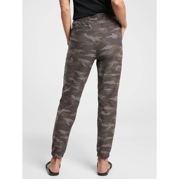 Athleta Camo Farallon Drawstring Elastic Waist Jogger Pants Black Olive Green 4 - Picture 2 of 16